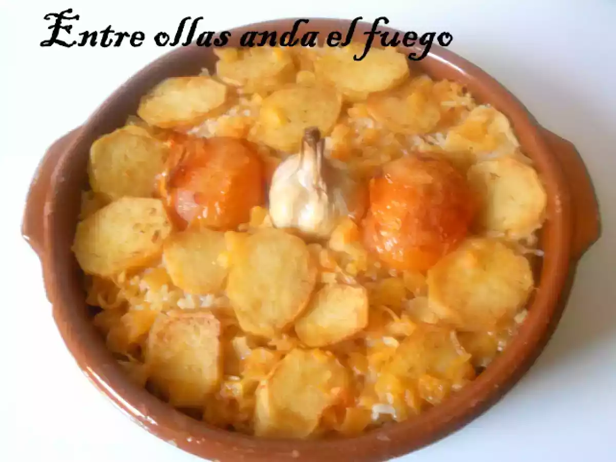 RECETA DE ARROZ CON BACALAO Y PATATAS AL HORNO