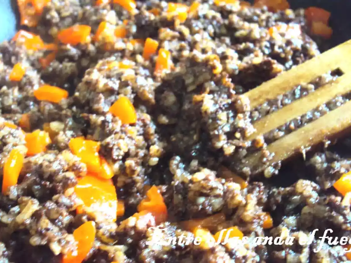 RECETA DE REVUELTO DE MORCILLA CON PIMIENTOS