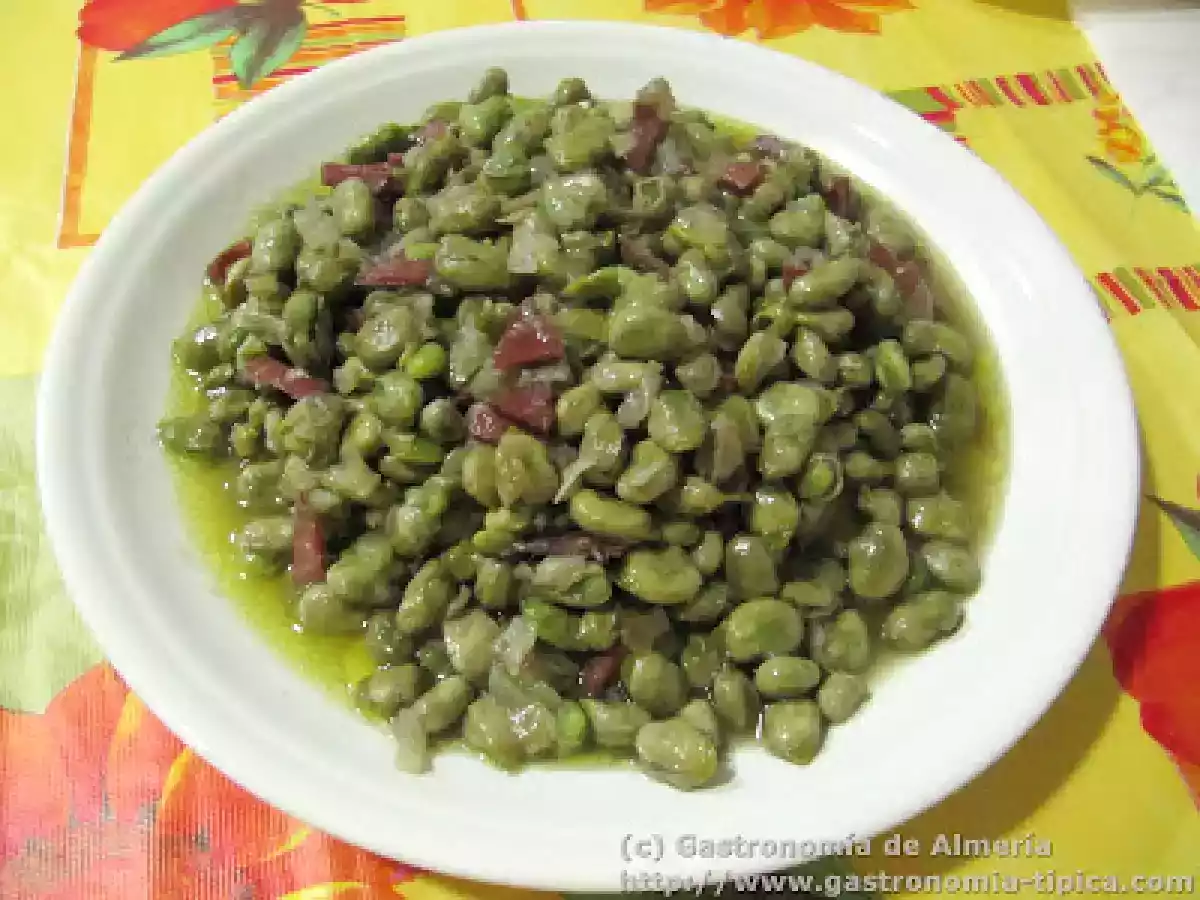 Receta de Verduras: Habas tiernas con jamón