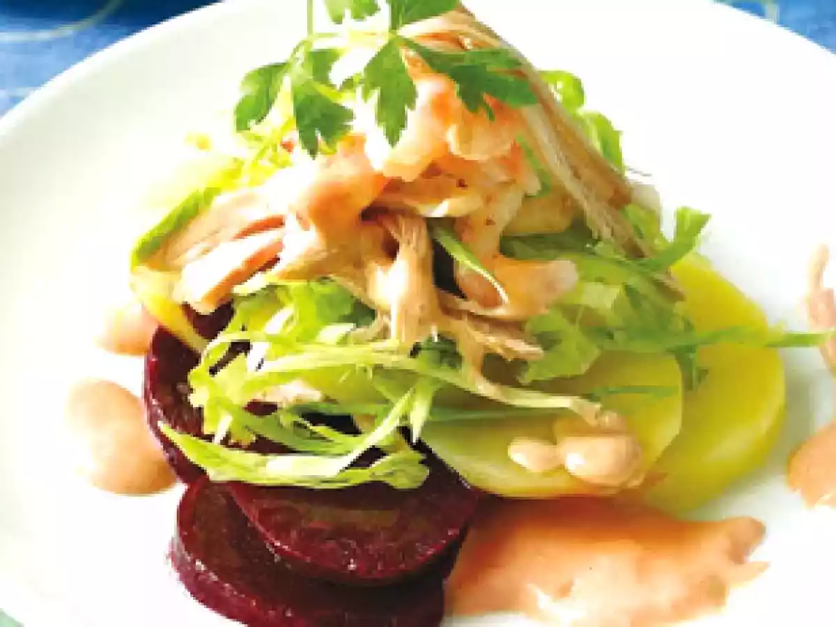 Receta Ensalada de Pollo y Gambas