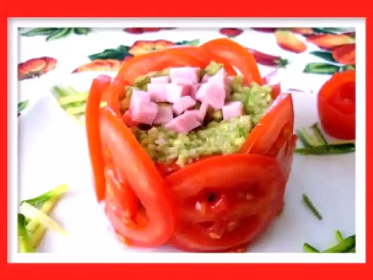 Receta ENTRADA DE TOMATE Y AGUACATE
