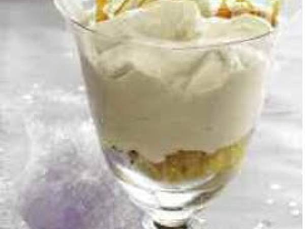 Receta Postre Mousse Turron con Piña