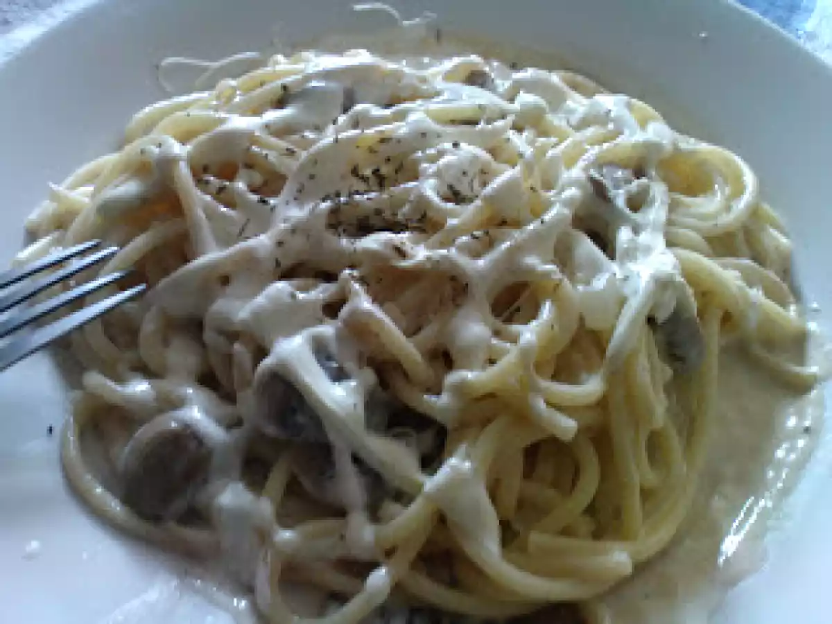 Receta: Spaghetti en salsa de champiñones