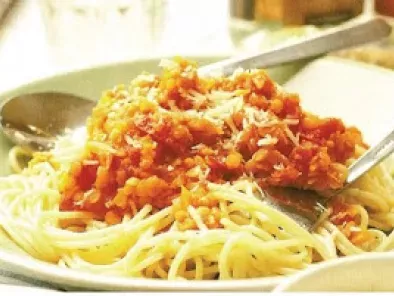 Recetas Espaguetis Vegetarianos a la Boloñesa