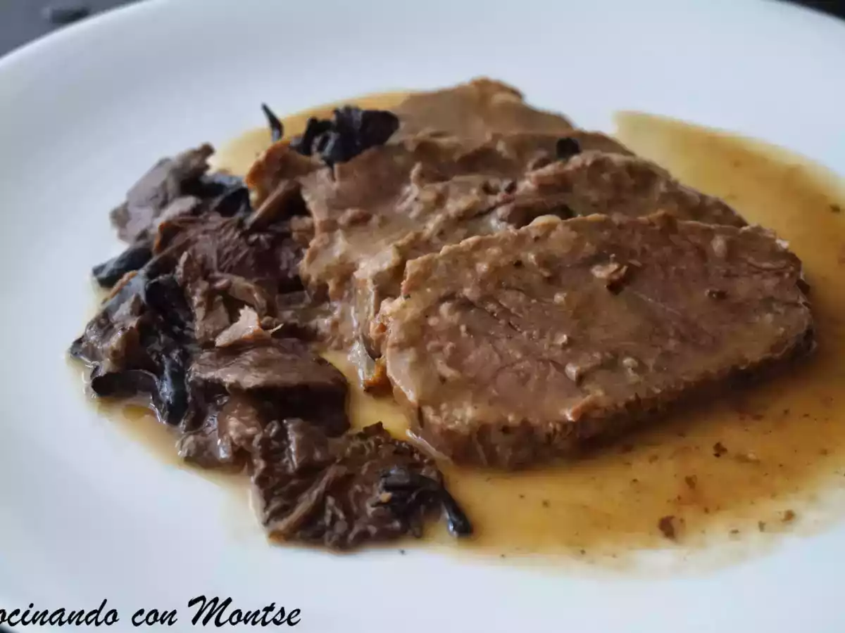 Redondo de ternera con setas