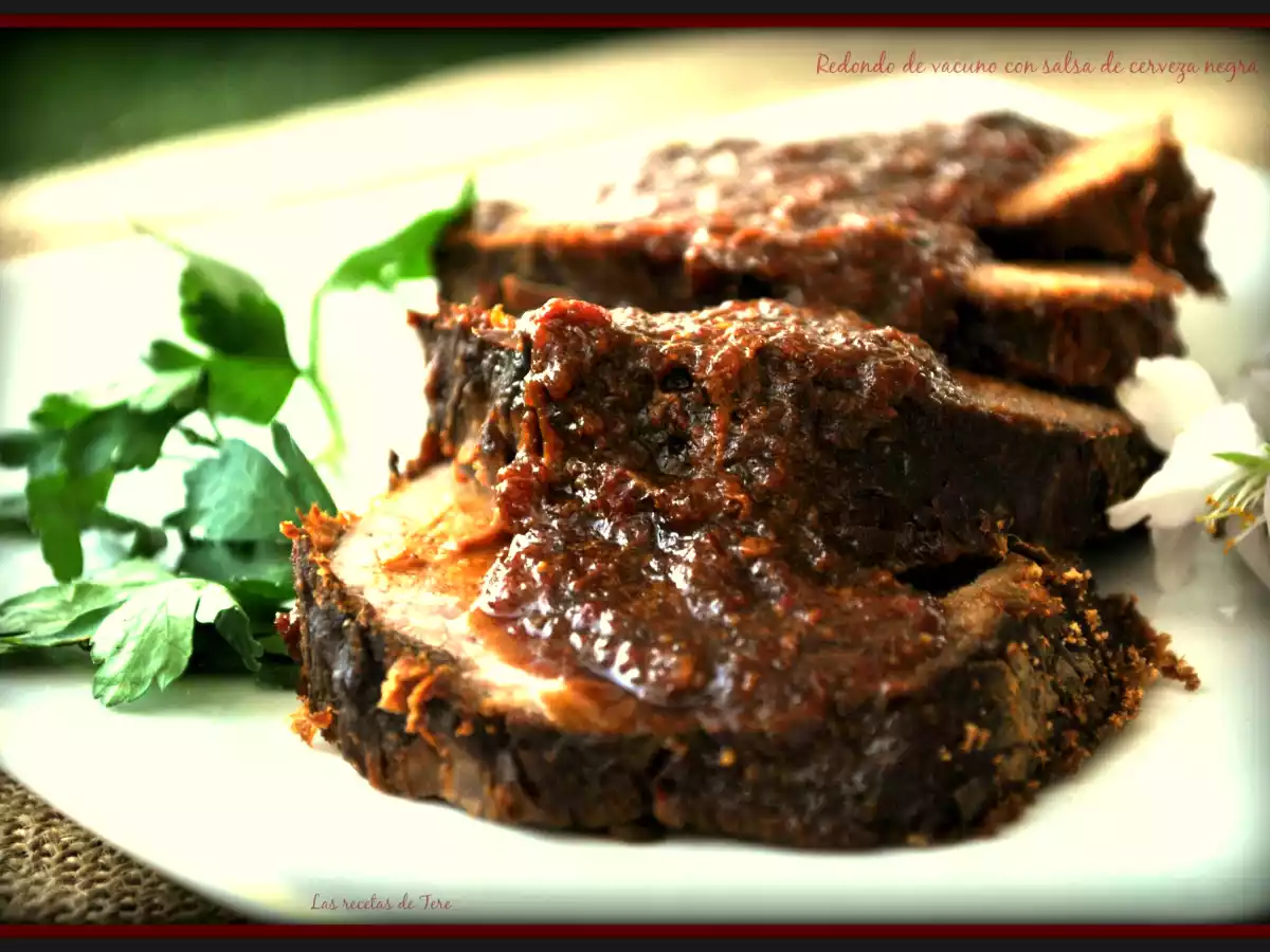 Redondo de vacuno con salsa de cerveza negra