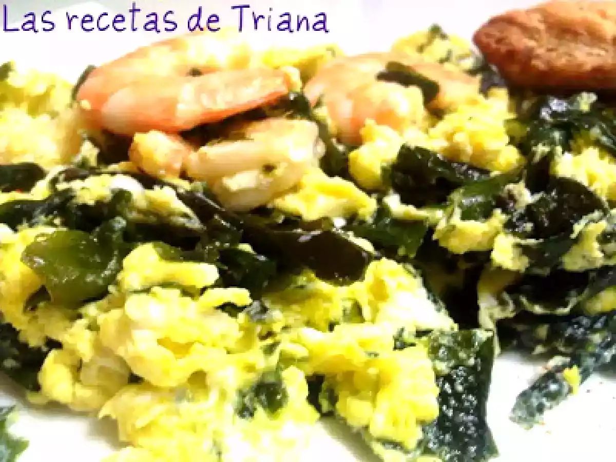 Revuelto de algas Portomuiños, langostinos y gambas blancas de... - foto 3