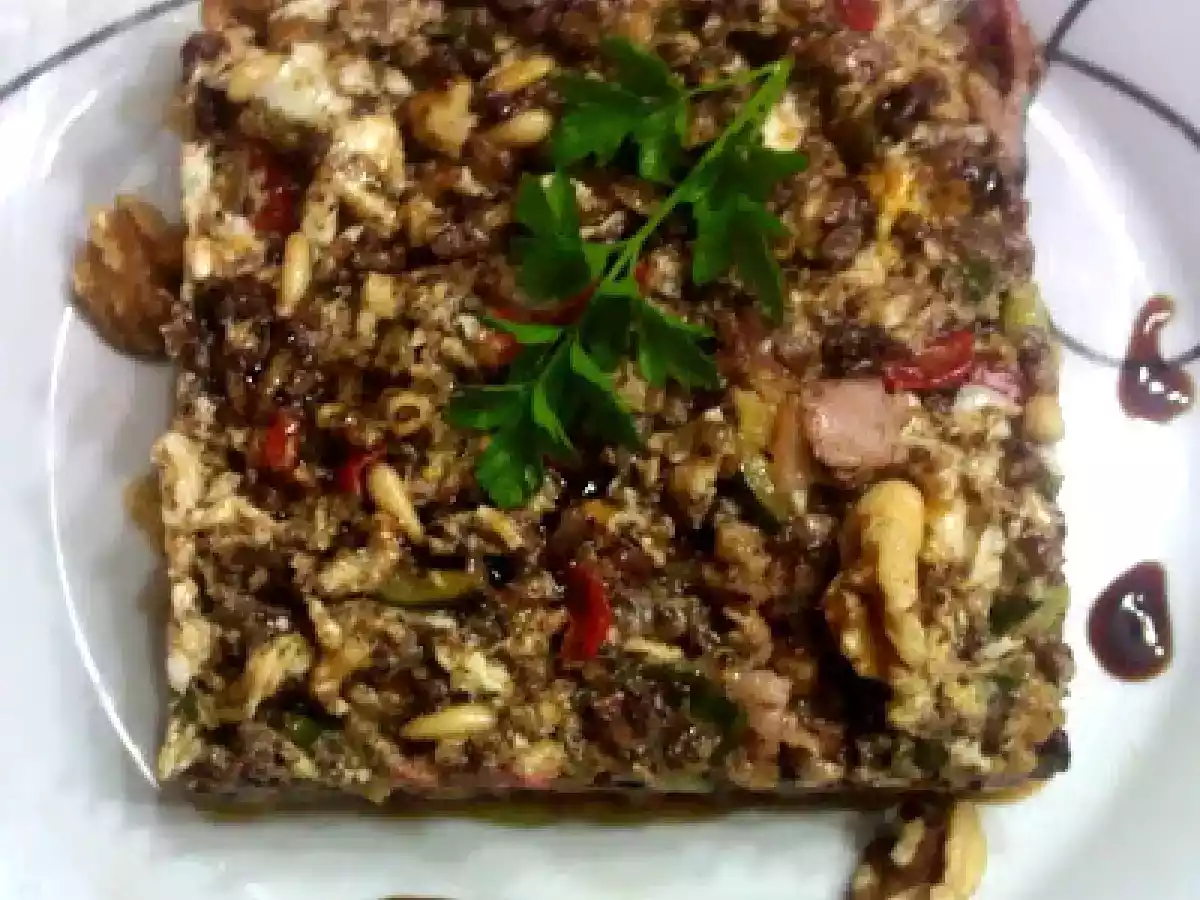 Revuelto de Burgos y crujiente de frutos secos