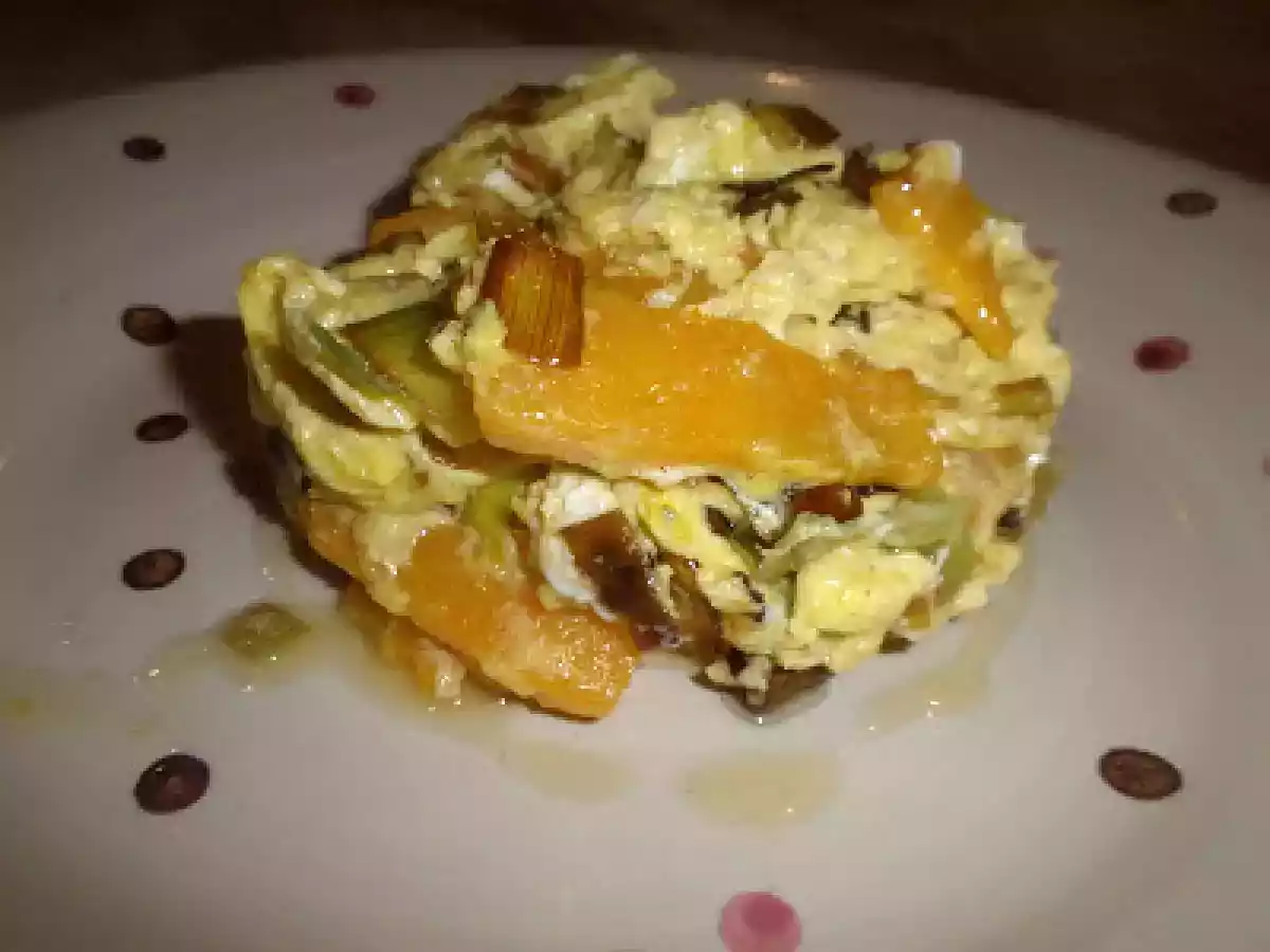 REVUELTO DE CALABACIN CEBOLLETA Y CALABAZA CON LECHE DE SOJA - foto 2