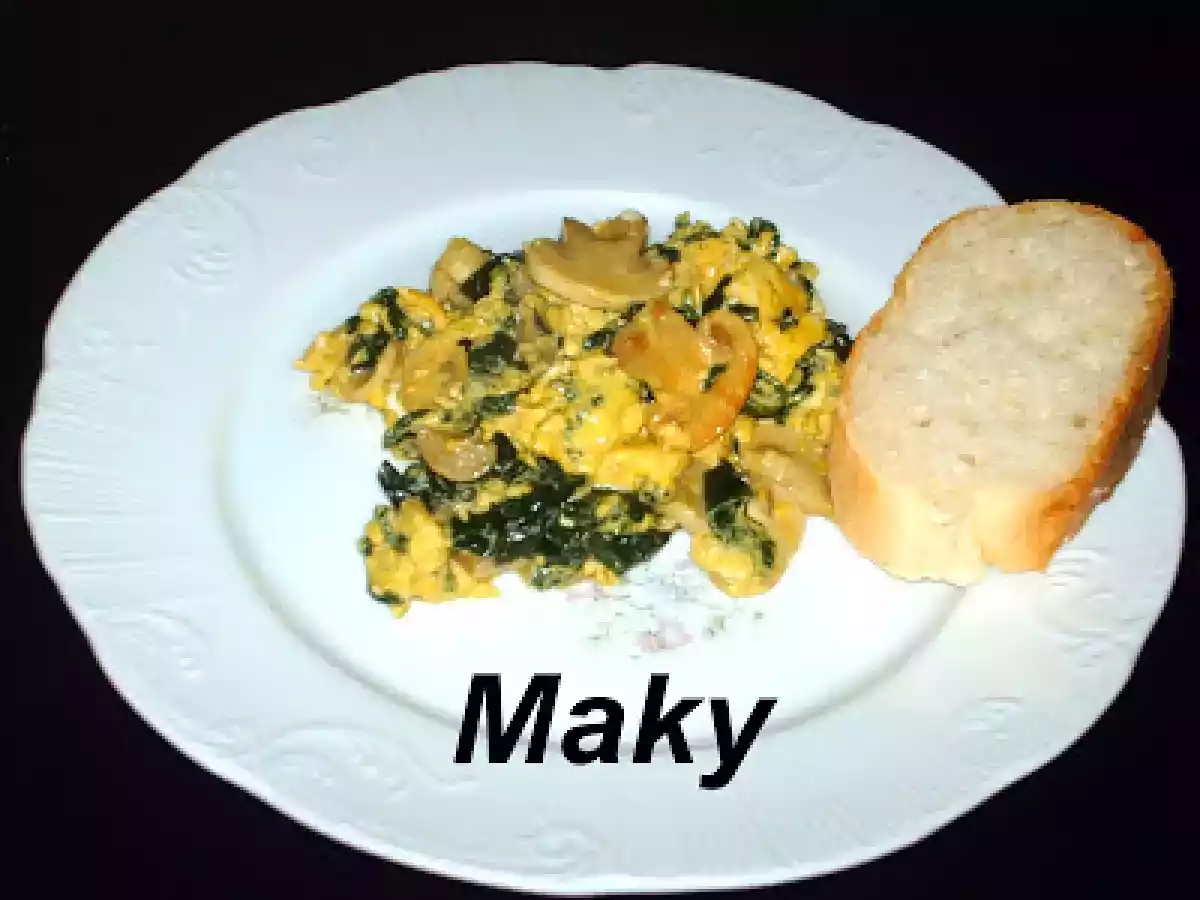 REVUELTO DE CHAMPIÑONES Y ESPINACAS