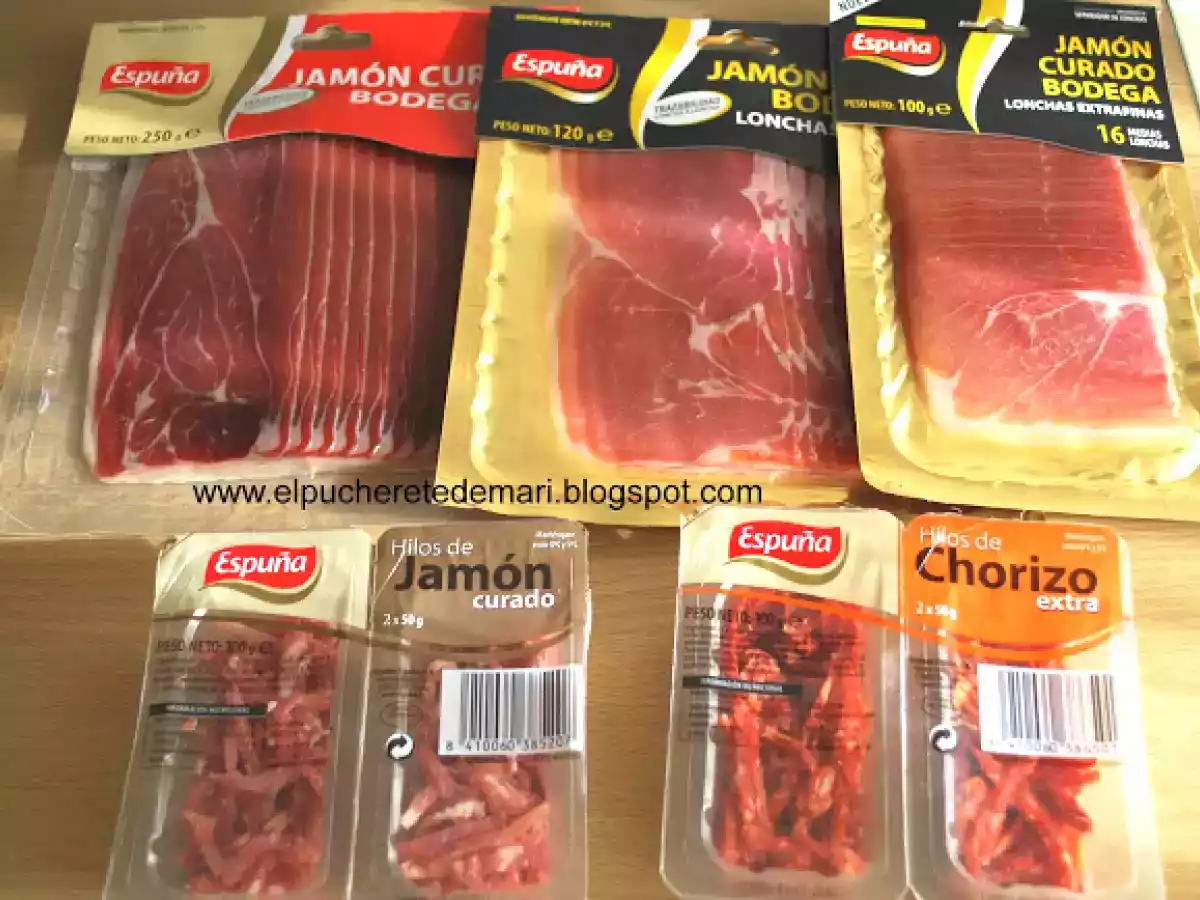 Revuelto de coliflor, champiñones e hilos de jamón curado - foto 2