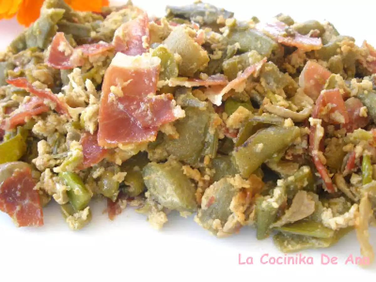 Revuelto de habas con jamón serrano - foto 2