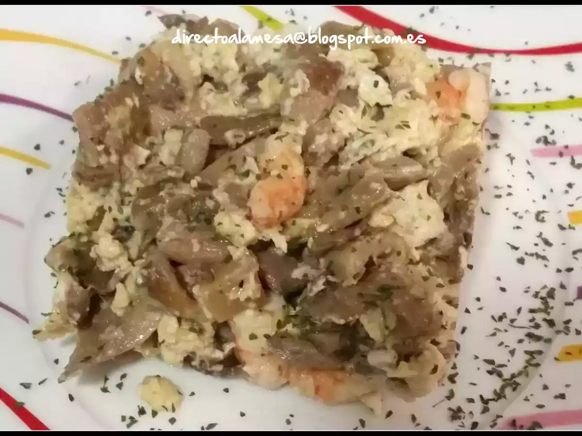 Revuelto de langostinos y setas - foto 3