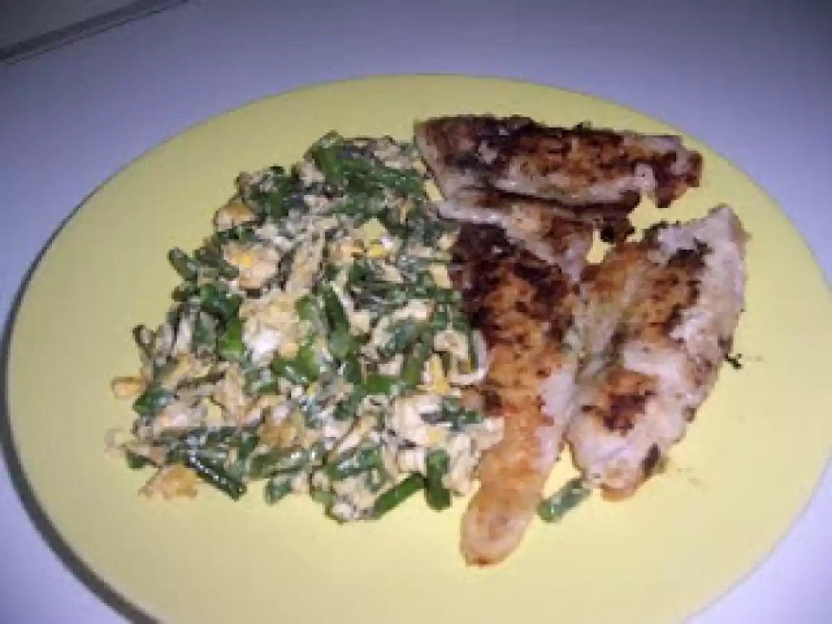 REVUELTO DE TRIGUEROS CON PESCADO PLANCHA