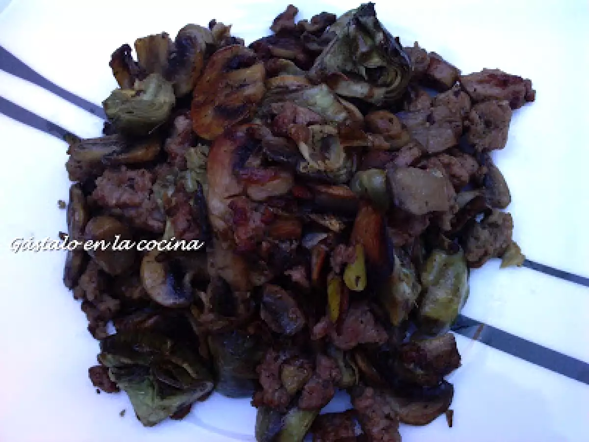 REVUELTO DE VERDURAS Y CARNE PICADA - foto 2