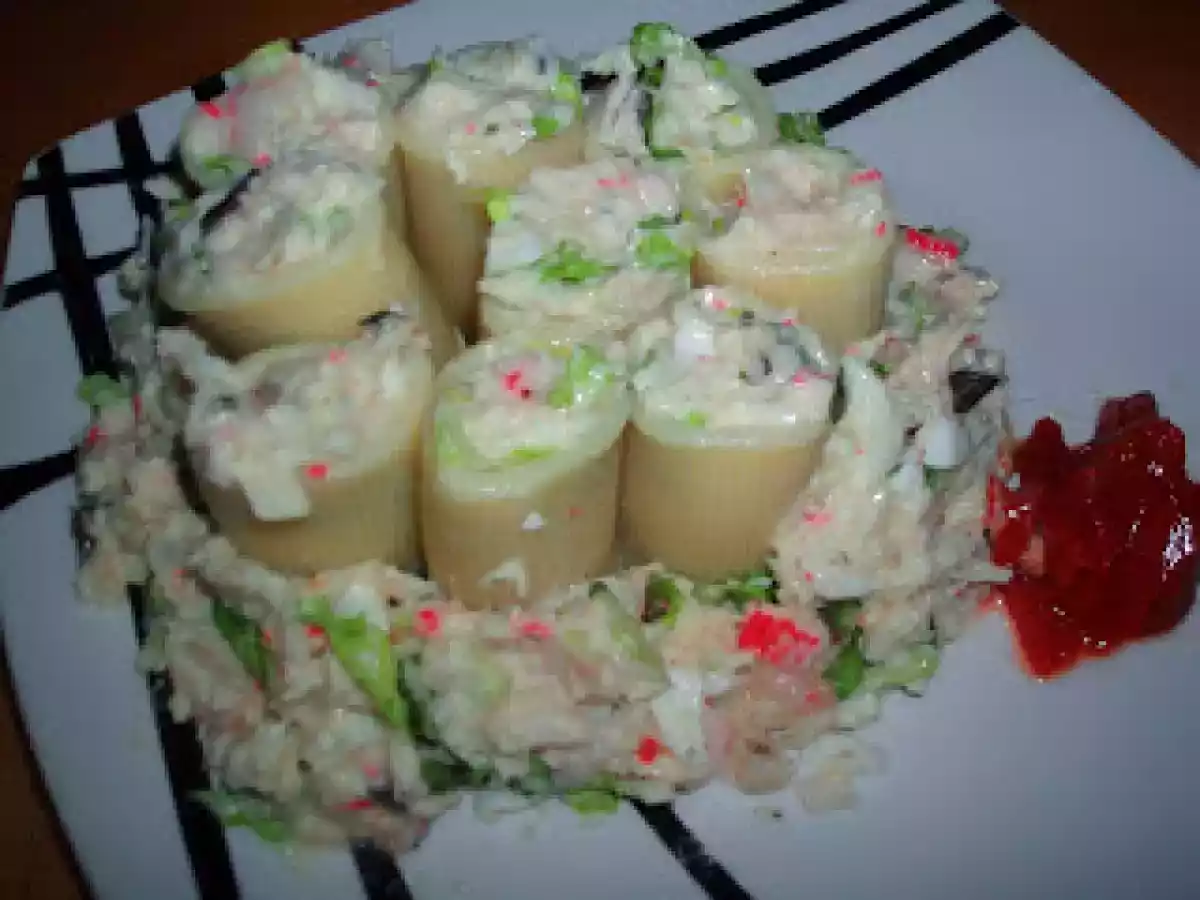 Rigatoni con salpicon de pescado