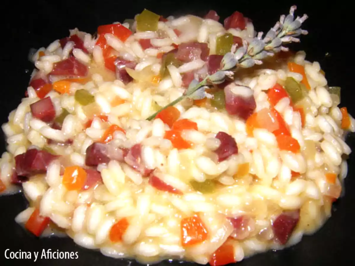 Risotto básico con jamón Ibérico