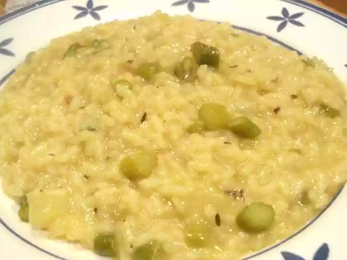 Risotto con espárragos y calabacines