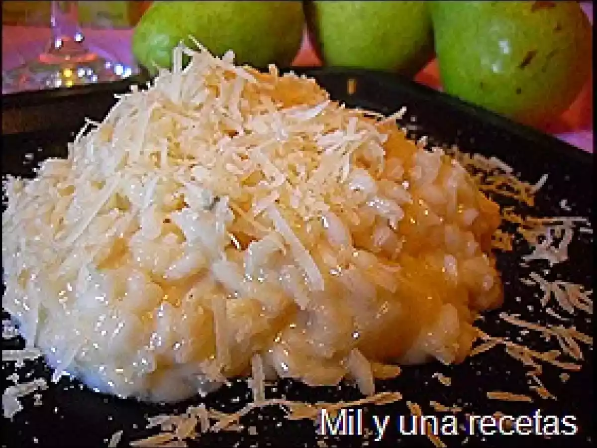 Risotto con gorgonzola y pera
