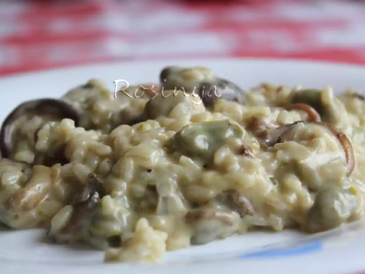 RISOTTO CON HABAS, SETAS Y CREMA DE CAMEMBERT - foto 2