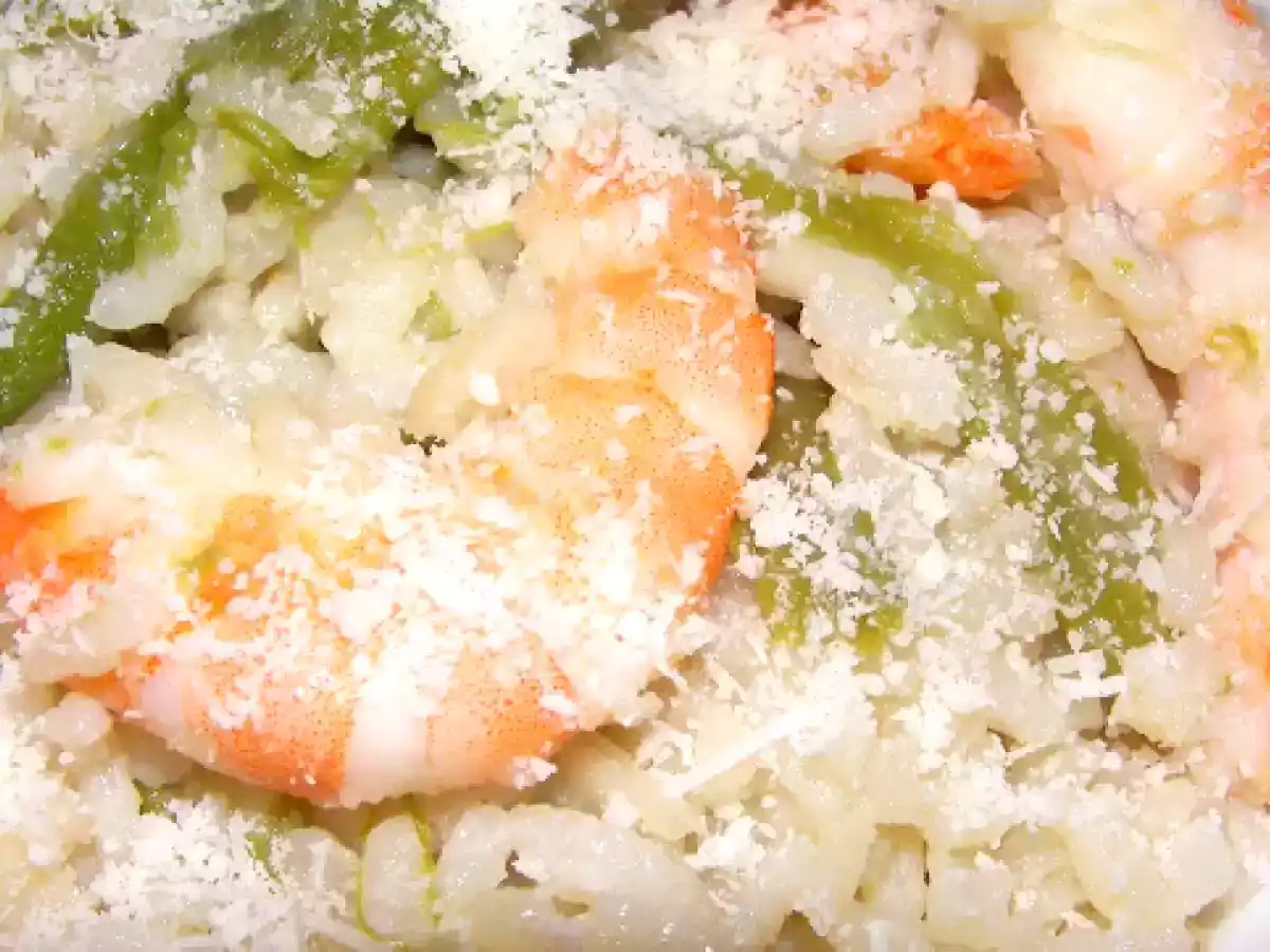 RISOTTO CON LANGOSTINOS Y ESPÁRRAGOS