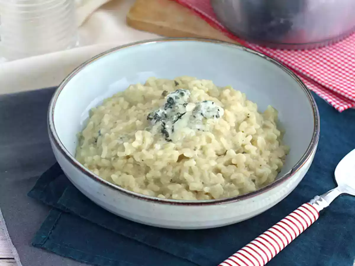 Risotto con roquefort