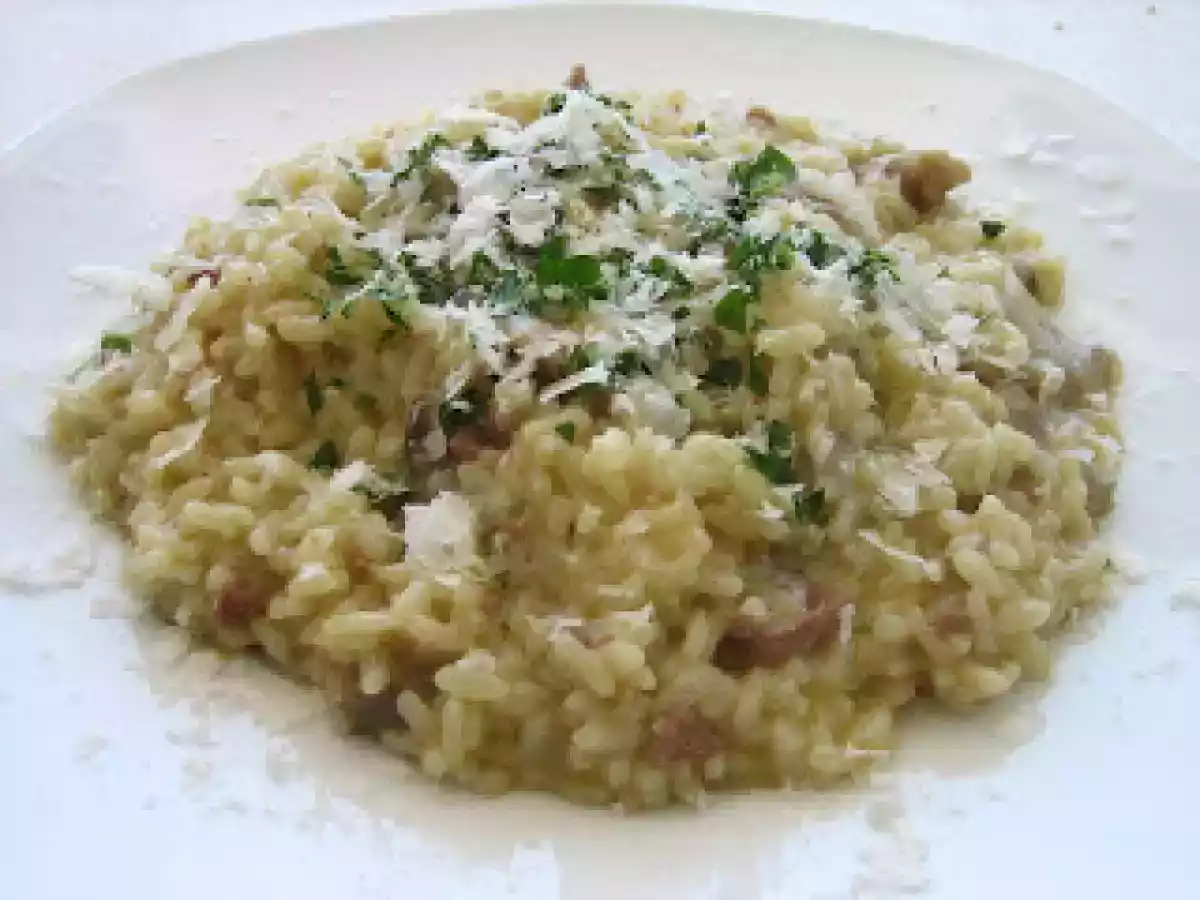 Risotto con setas y foie