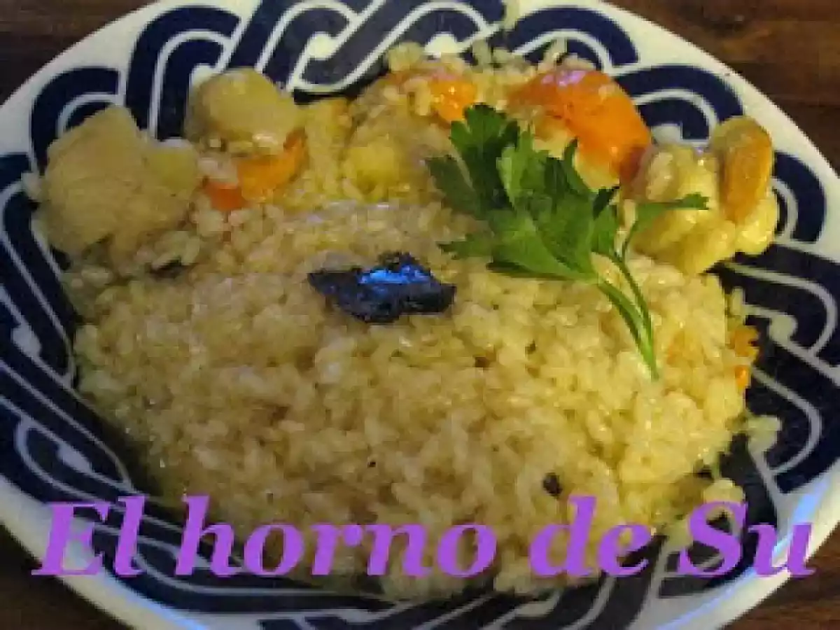 Risotto con vieiras y trufa