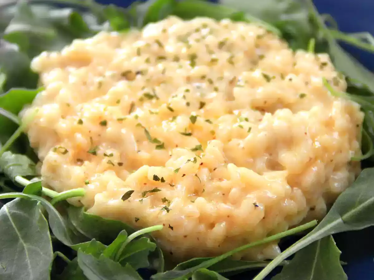 Risotto cuatro quesos cremoso