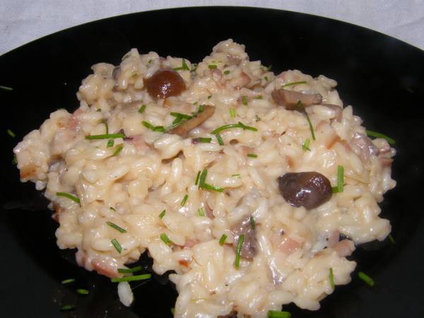 RISOTTO DE BACON Y SETAS