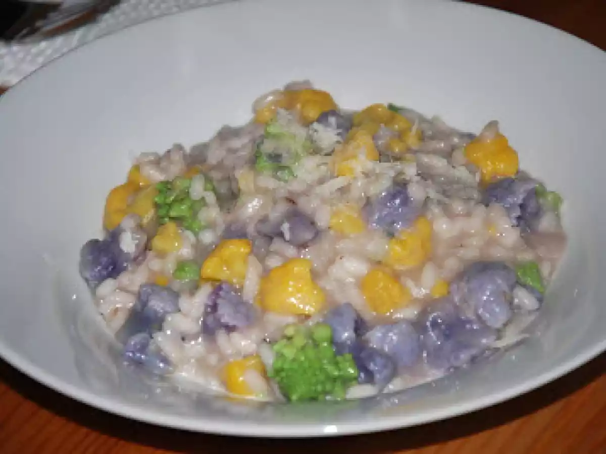 Risotto de coliflores de colores
