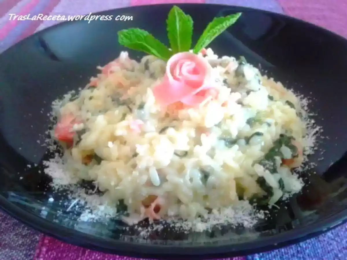 Risotto de jamón cocido y espinacas - foto 2