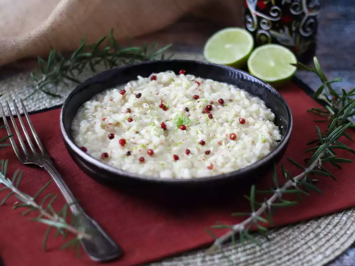 Risotto de lima y pimienta rosa: una receta vegetariana sencilla y muy elegante - foto 3