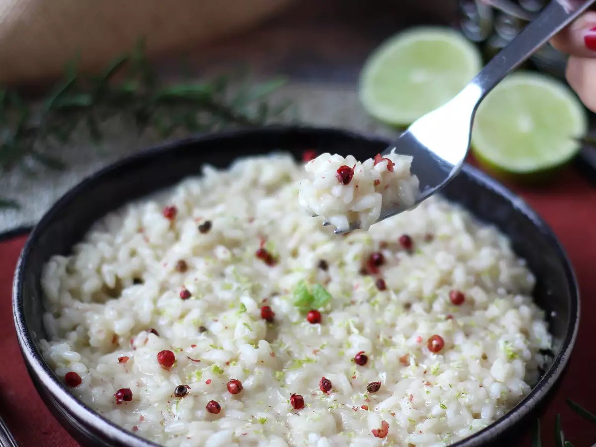 Risotto de lima y pimienta rosa: una receta vegetariana sencilla y muy elegante - foto 6