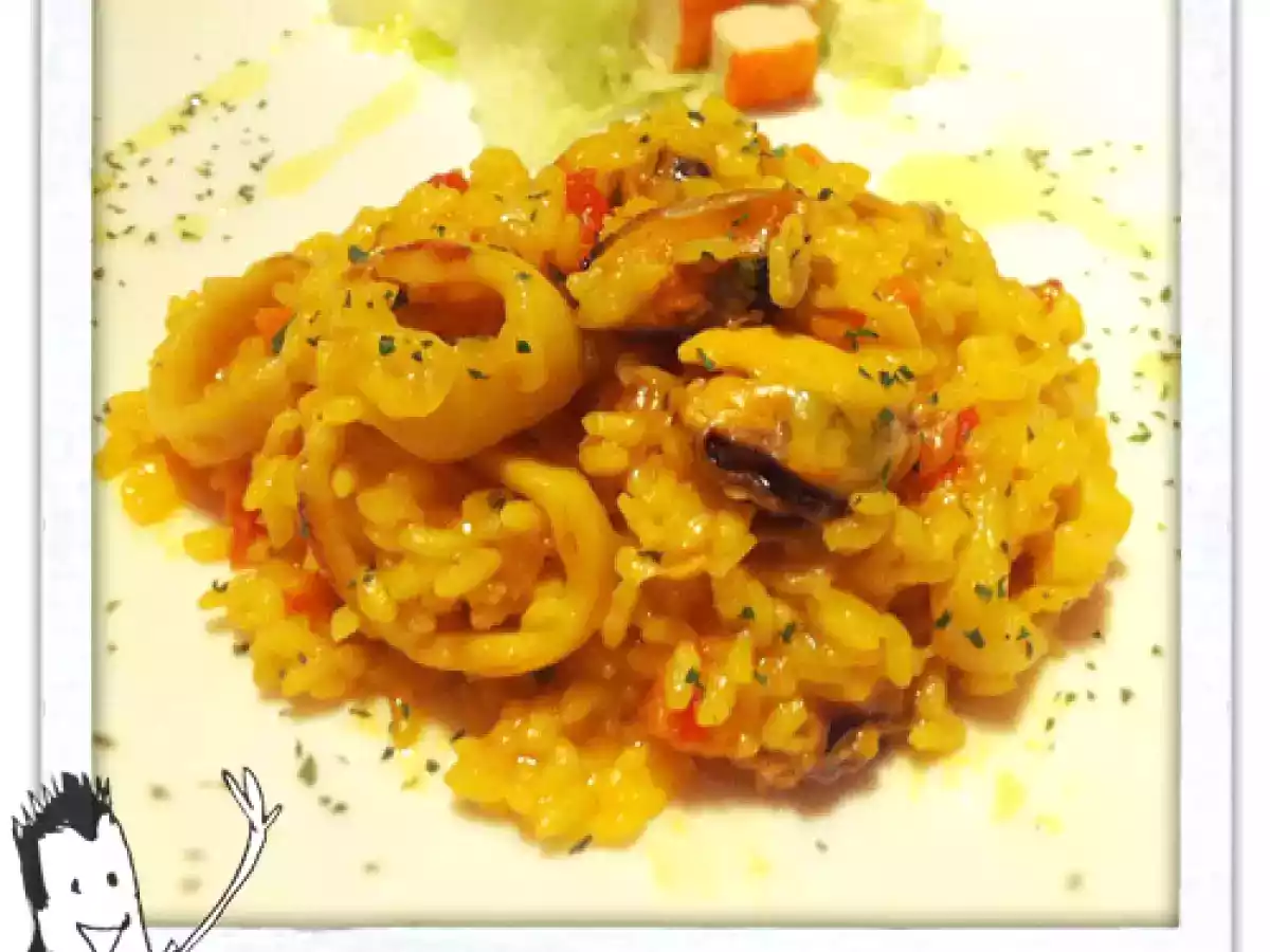 Risotto de mejillones y calamares