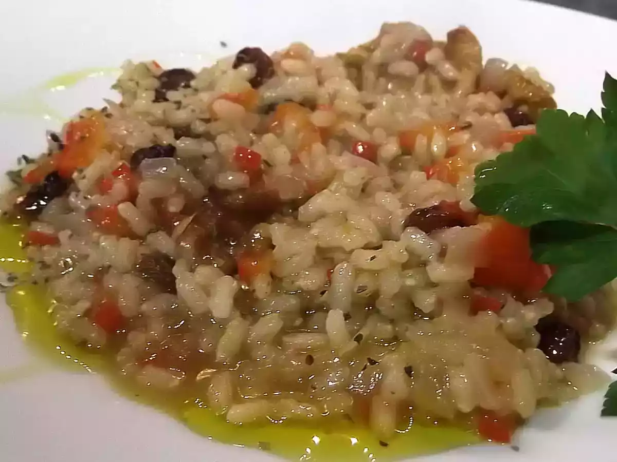 Risotto de nueces y pasas