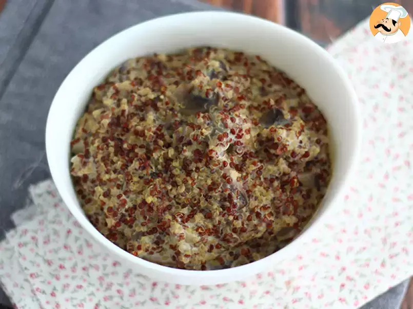 Risotto de quinoa con champiñones, vegano y sin lactosa - foto 2