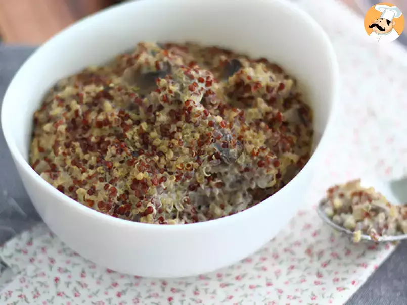 Risotto de quinoa con champiñones, vegano y sin lactosa - foto 3