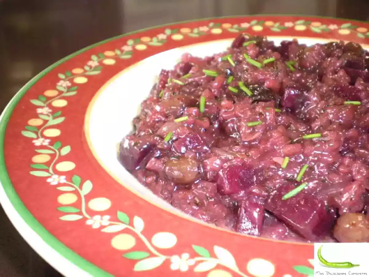 Risotto de remolacha al lambrusco rosso