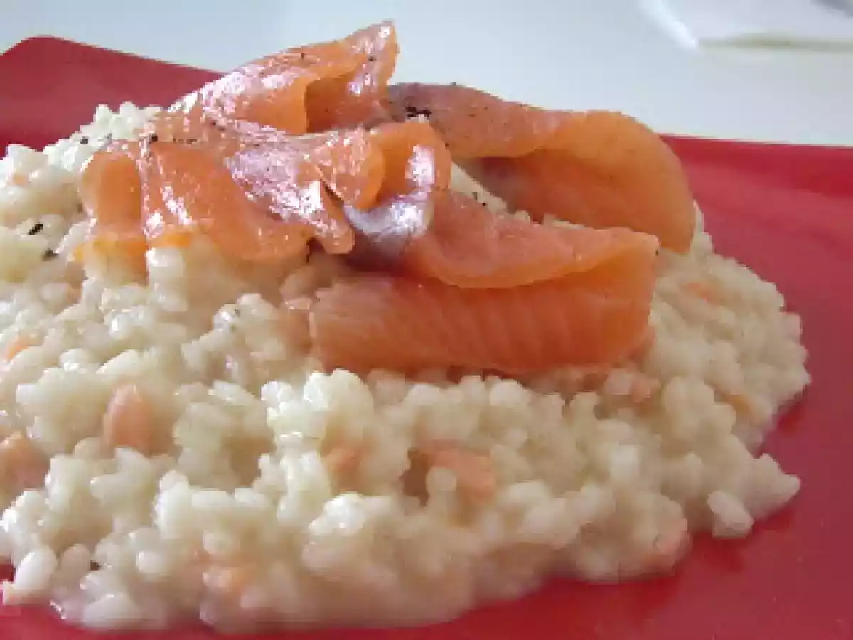 Risotto de salmón ahumado