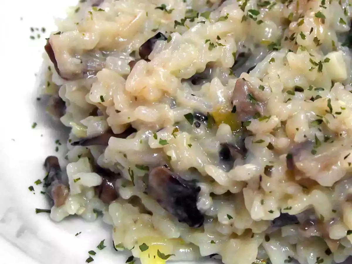 Risotto de setas y ajetes