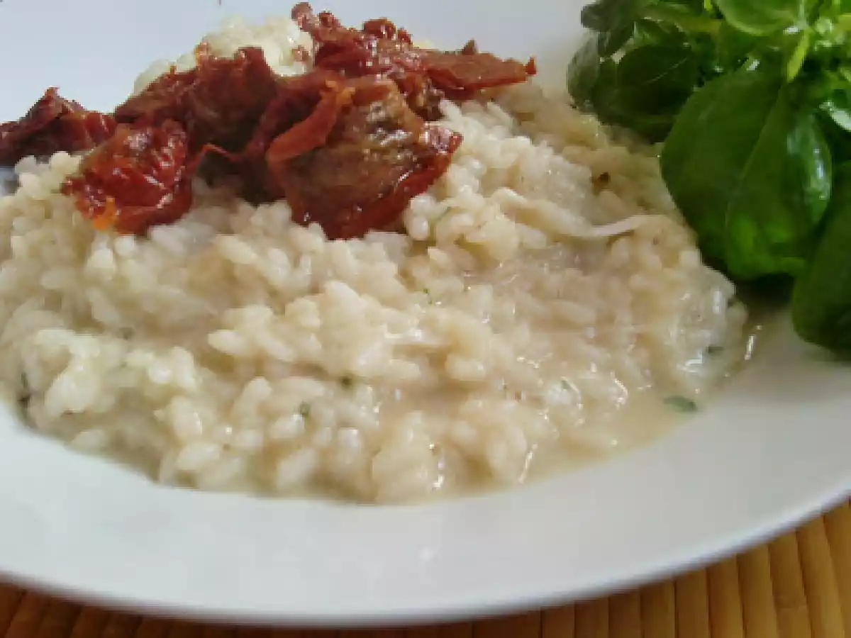 Risotto de tomates secos y mozzarella