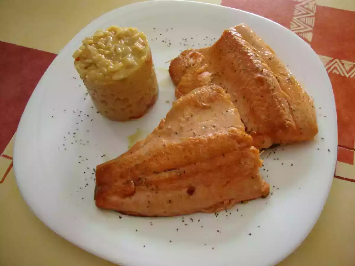 RISOTTO DE ZANAHORIAS CON TRUCHA