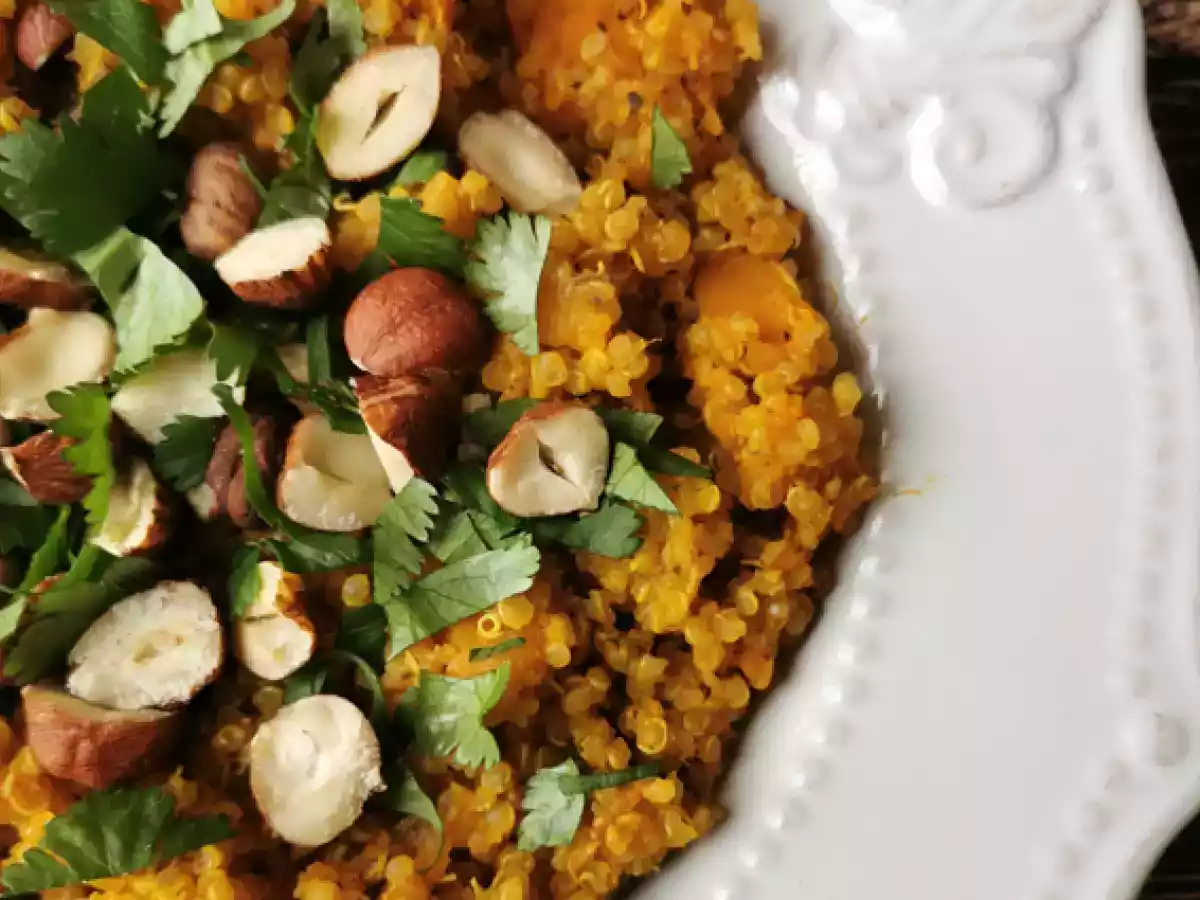 Risotto vegano con quinoa, calabaza, avellanas y cilantro: Quinotto - foto 2