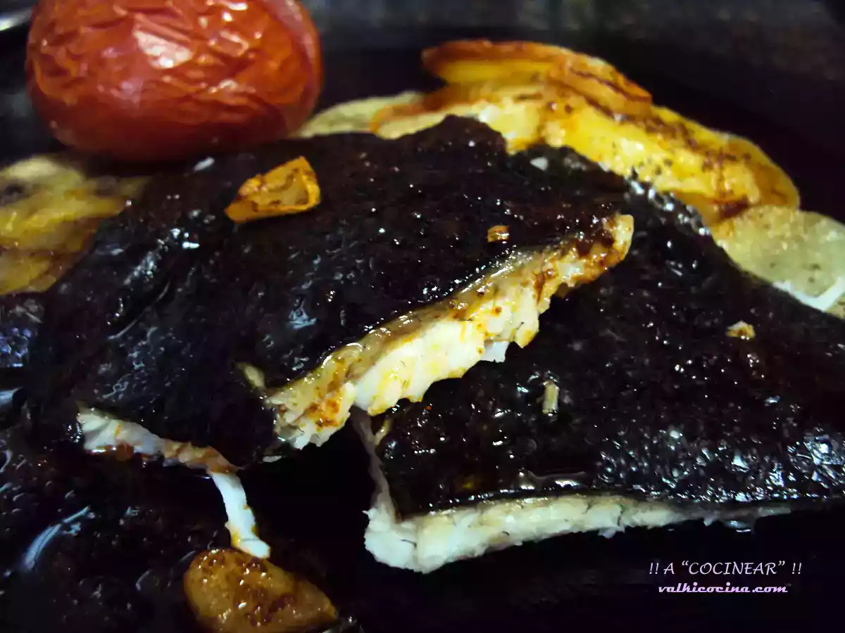 Rodaballo al horno con refrito y guarnición