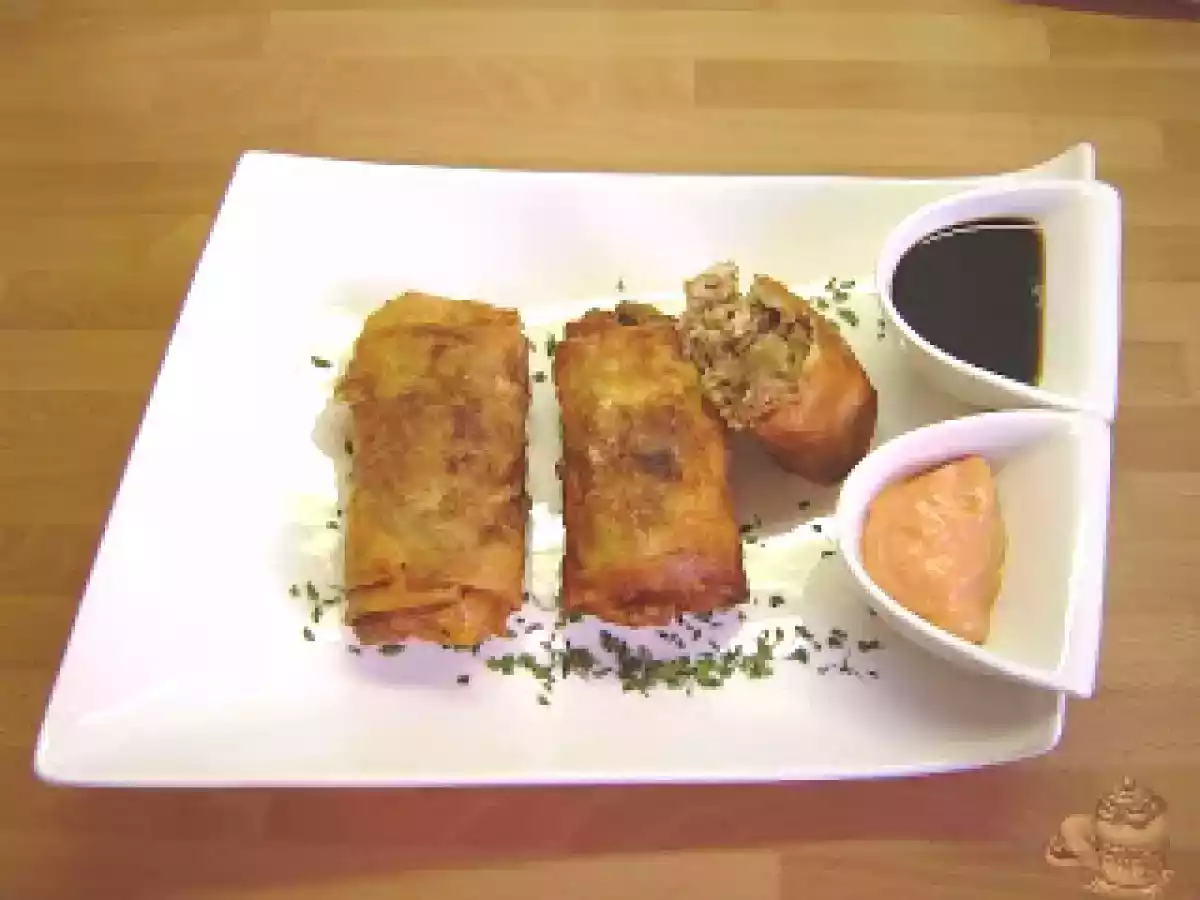 Rollito crujiente de berenjena