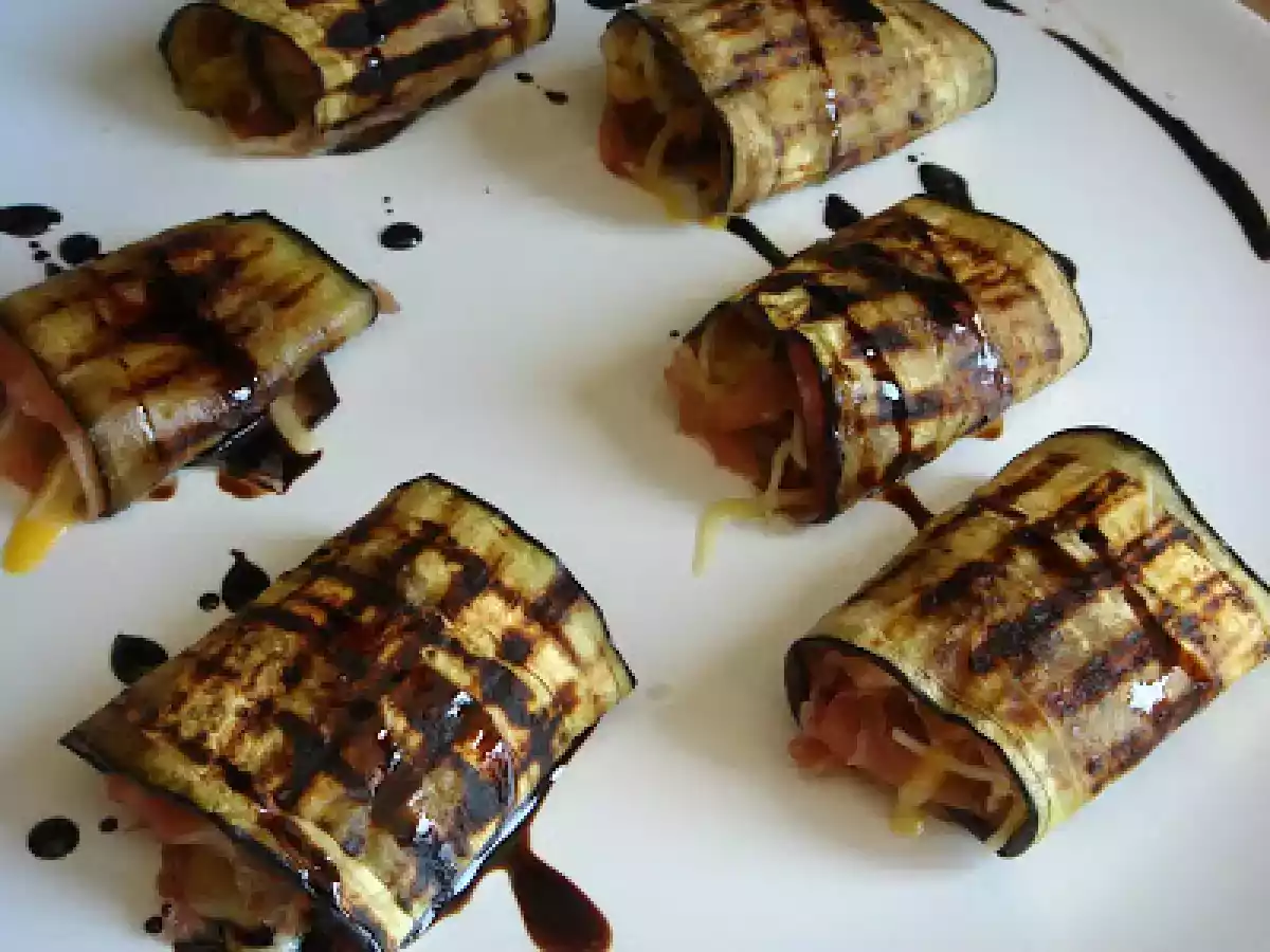 Rollitos de berenjena y jamón