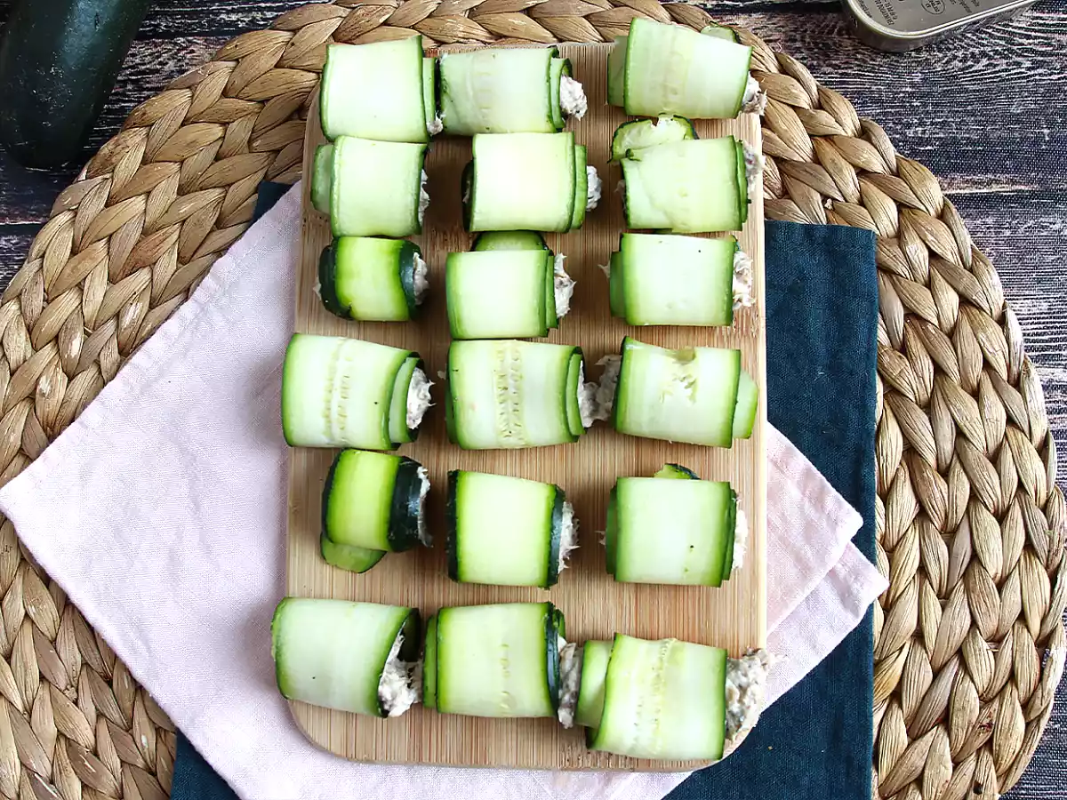Rollitos de calabacín y sardinas