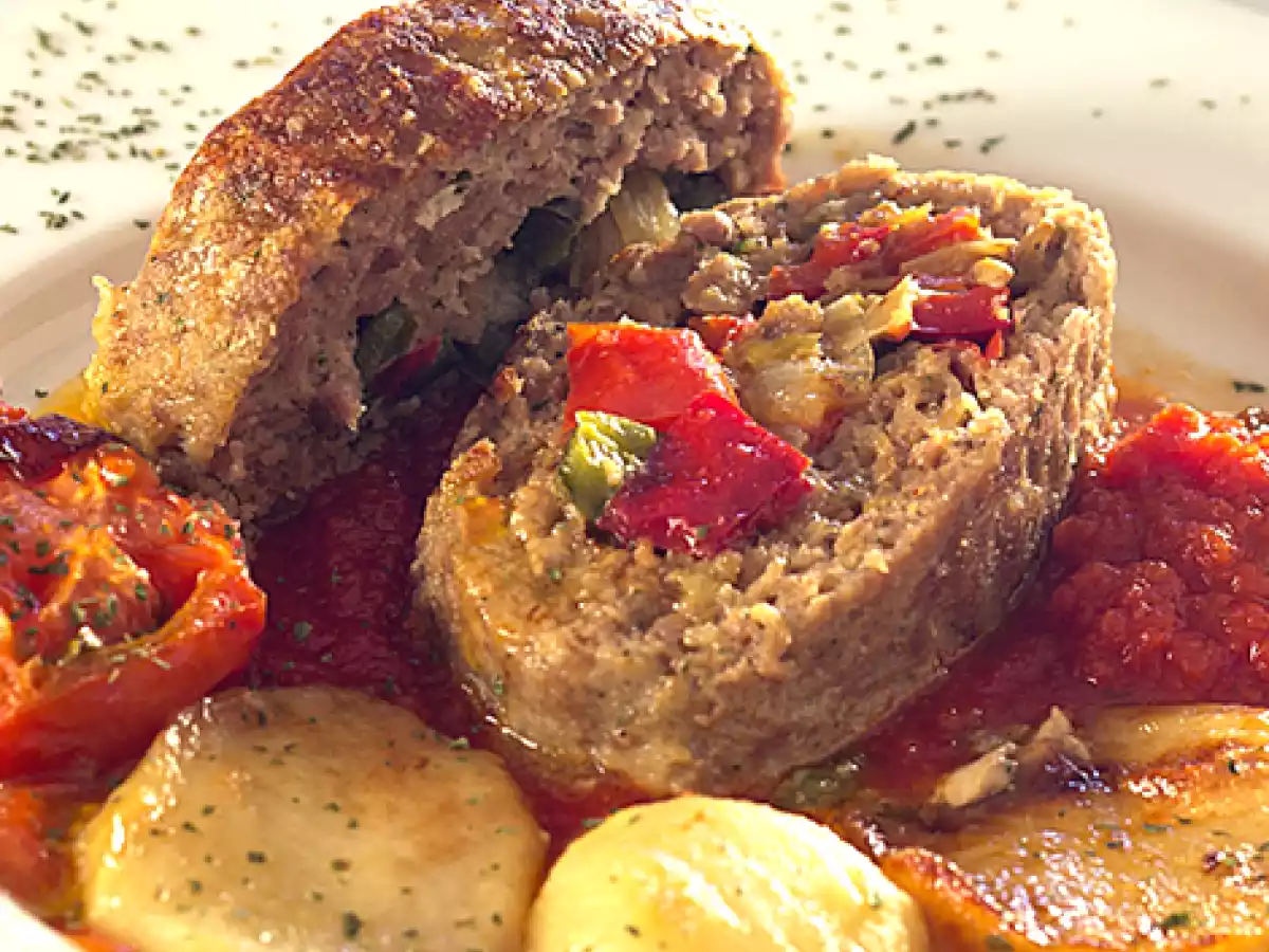 Rollitos de carne picada rellenos