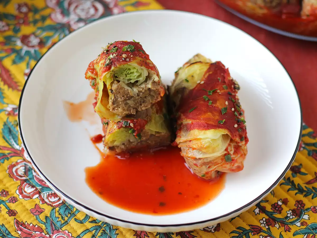 Rollitos de col rellenos de setas, arroz y miso - foto 4